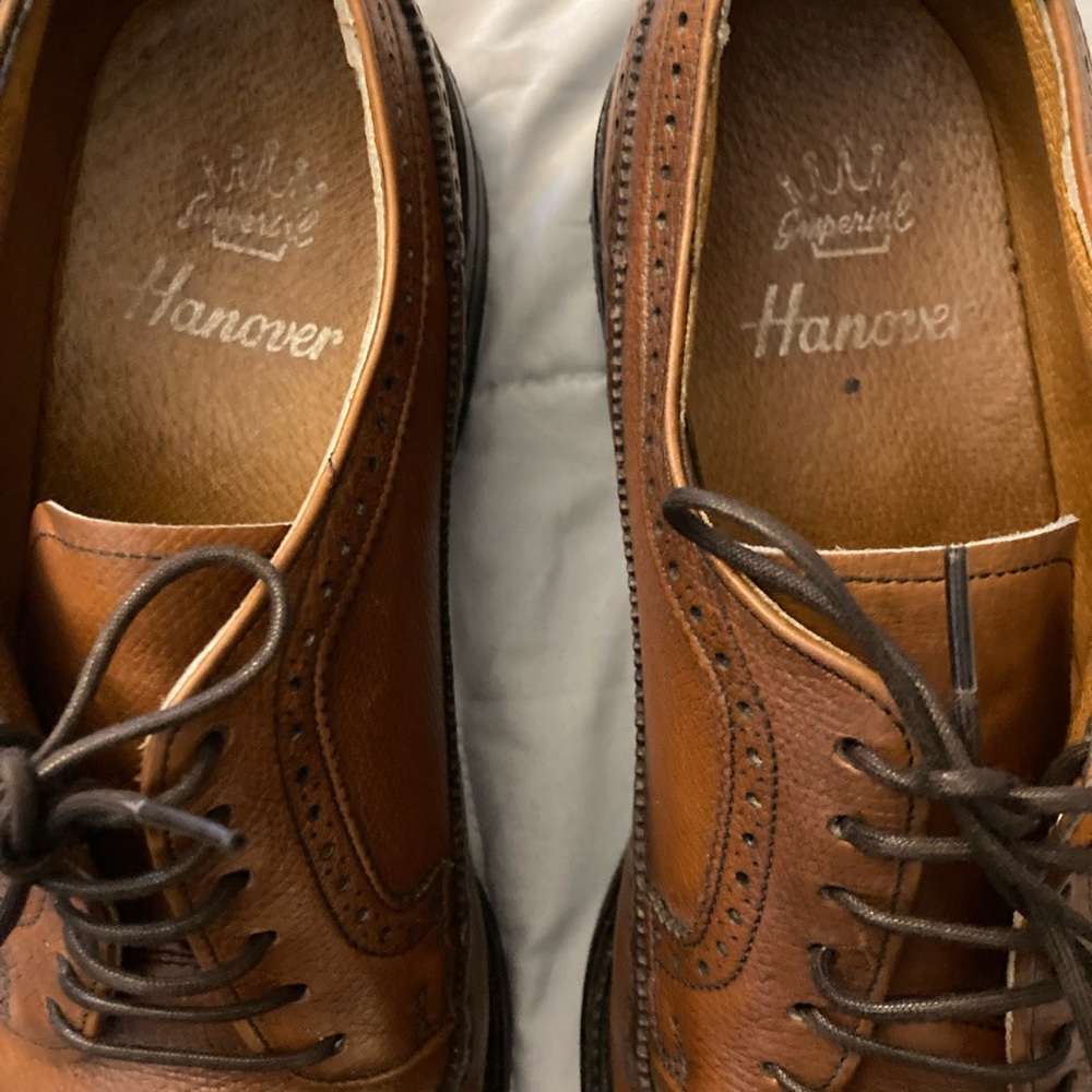 Hanover Wing Tip Shoes Size 10 Ex Cond - Picture 4 of 13